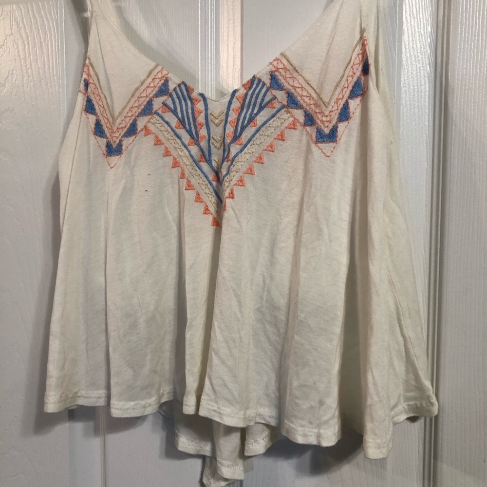 Aztec embroidered crop top